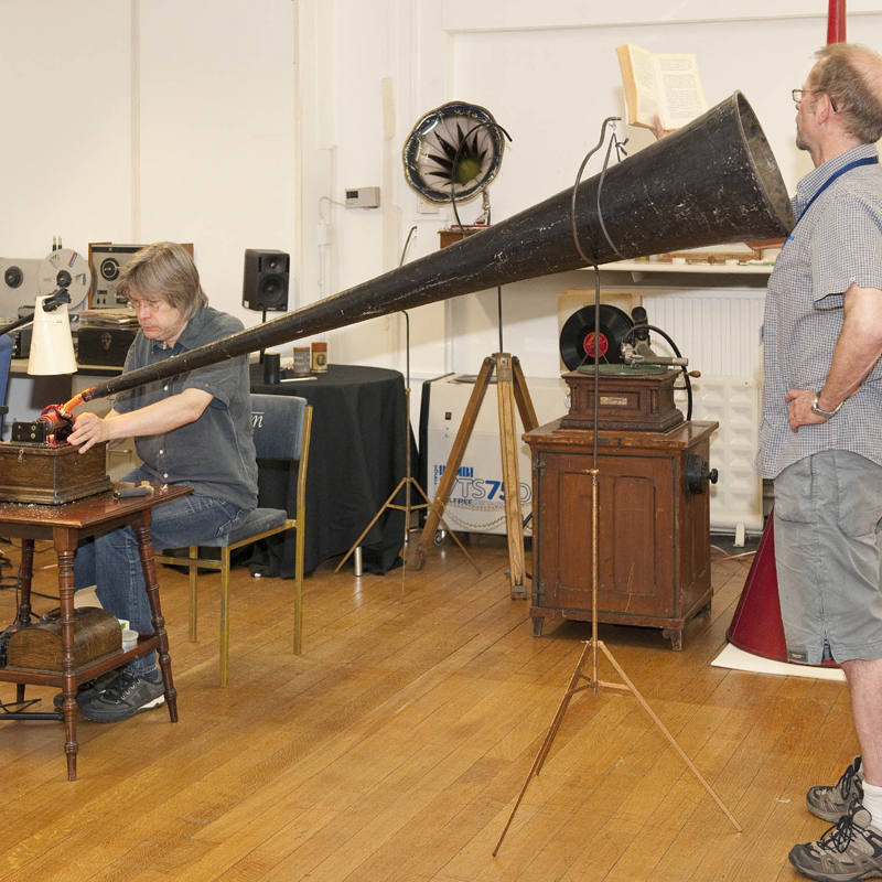 The demonstrations showcased the art of inscribing sound onto wax cylinders via 