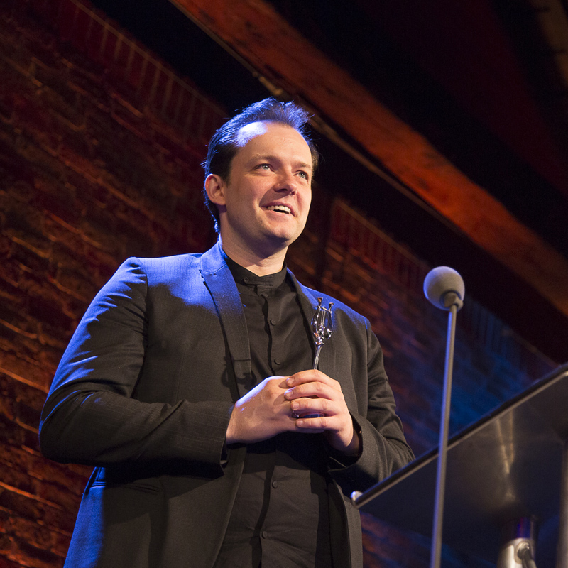 Andris Nelsons - shortly to step down from the City of Birmingham Symphony Orchestra, and already earning acclaim for his music directorship of the Boston Symphony Orchestra - receives the Conductor Award