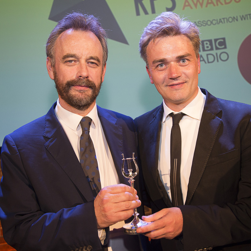 ENO's Artistic Director John Berry and Music Director Edward Gardner received the Opera and Music Theatre Award on behalf of English National Opera