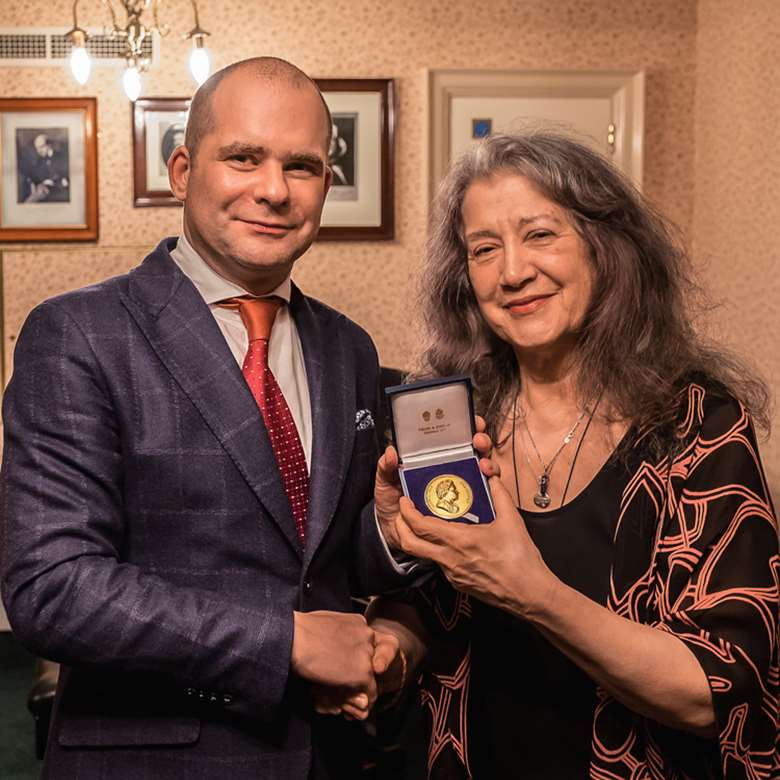 John Gilhooly with Martha Argerich (photo by Clive Barda)