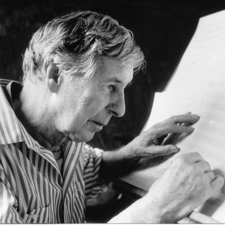 Michael Tippett in 1989 (photo Schott)