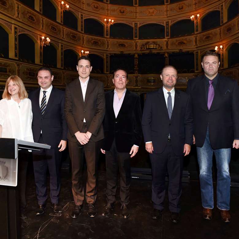 Tenor Joseph Calleja (right), together with representatives of Maltese politics and the Meludia platform, launch the country-wide initiative (photo: Pierre Sammut)