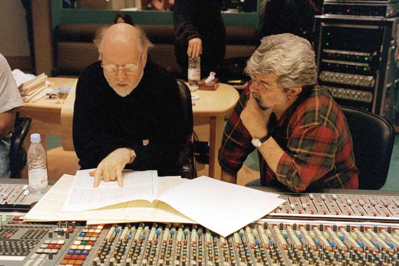 John Williams (left) with George Lucas (Photo: Jonathan Player/Rex Features)