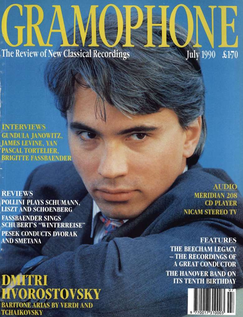 A young Dmitri Hvorostovsky on the July 1990 cover of Gramophone