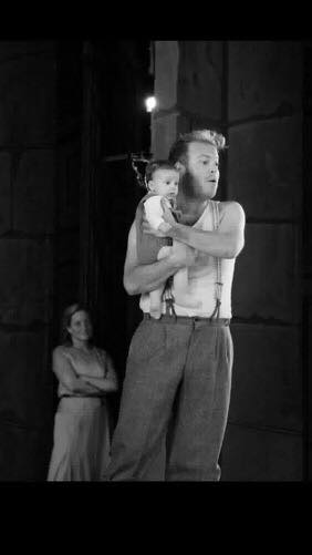 Soprano Mari Eriksmoen looks on as her daughter appears onstage with tenor Andrew Staples