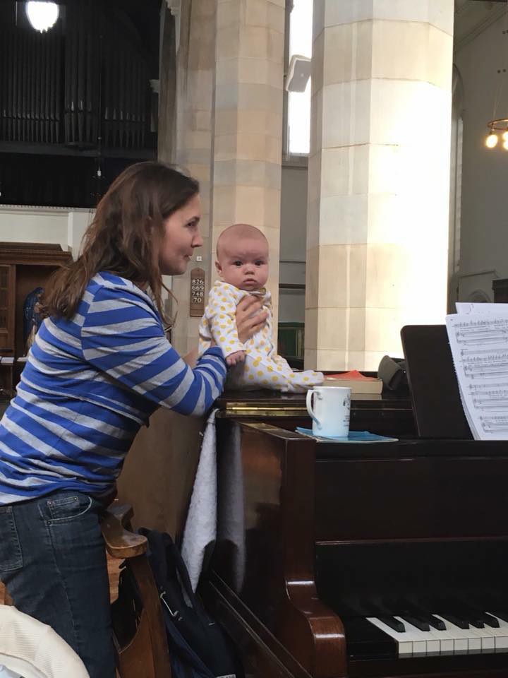 Repetiteur Alice Turner with her daughter at rehearsals for Don Giovanni with The Opera Project