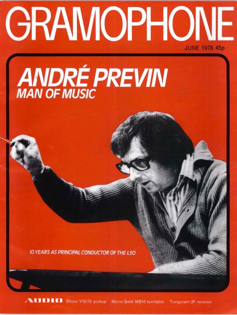 Previn adorns Gramophone's June 1978 cover after ten years with the LSO