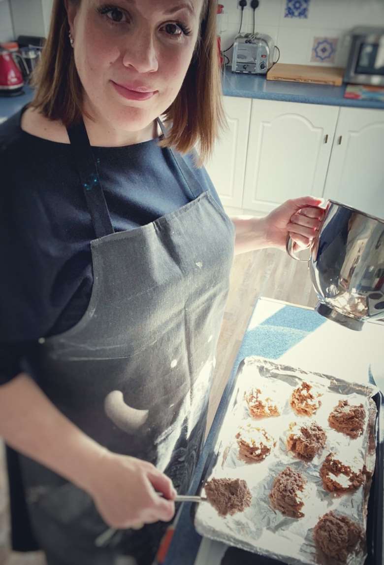 Jennifer Johnston in her kitchen, making own version of Christina Tosi’s Compost Cookies, a big favourite in her house