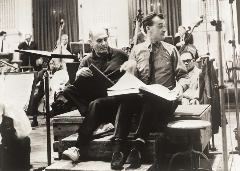 John Culshaw (right) with Georg Solti (Decca)