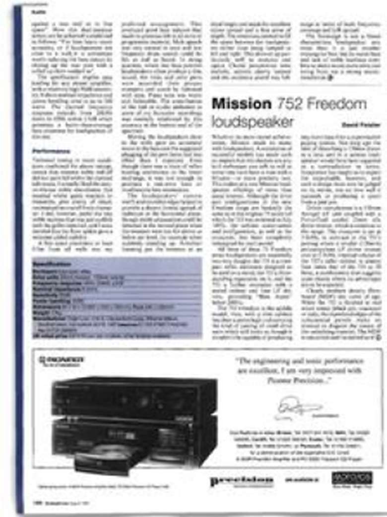 Mission 752 Freedom loudspeaker