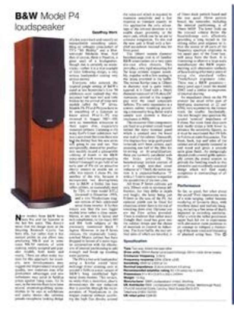 Review: B&W Model P4 speaker