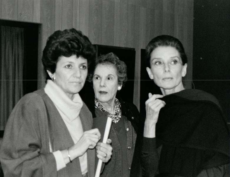 Dvora Lewis, pictured backstage at the LSO's Barbican home, with Audrey Hepburn