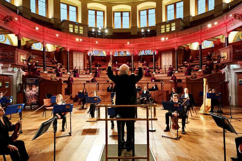 Recording John Rutter's new work in Oxford's Sheldonian Theatre