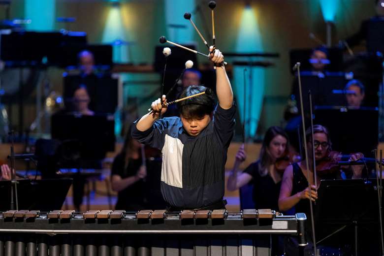 Percussionist Fang Zhang, the BBC Young Musician winner (photo: Fabio De Paola/ PA Wire)