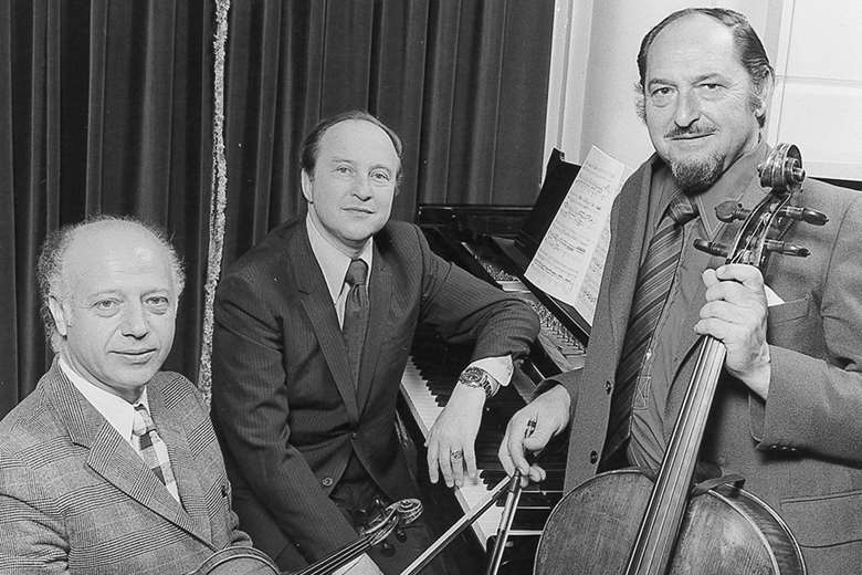 Menahem Pressler, with his Beaux Arts colleagues (photo: Decca and Arje Plas)