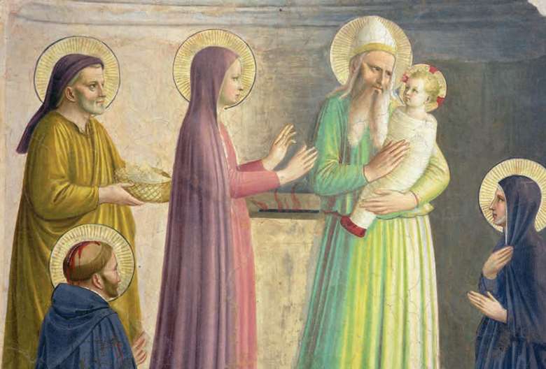 Simeon holding the infant Christ in Fra Angelico’s 15th-century ‘Presentation of Jesus at the Temple’, the event behind Bach’s beautiful Cantata (photo: Bridgeman Images)
