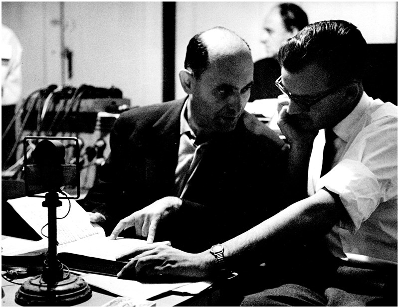 Culshaw with Solti at Kingsway Hall, London (photo: Decca)